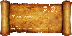 Pflum Domos névjegykártya